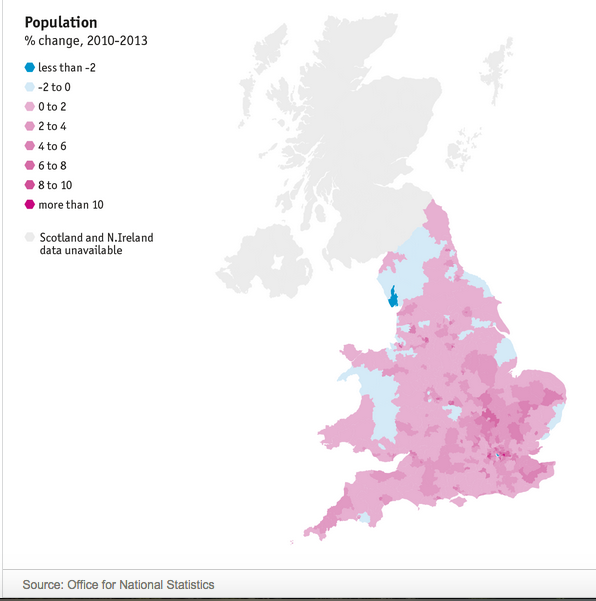 Diagram Population Density in the UK Economic Investigations