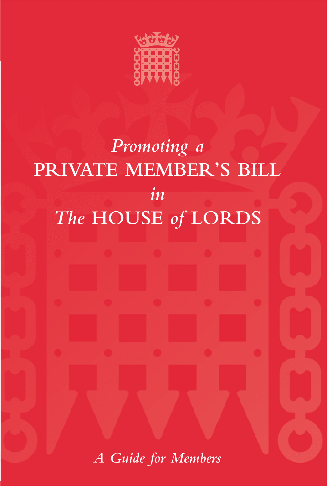 Promoting a Private Member's Bill in the House of Lords-1